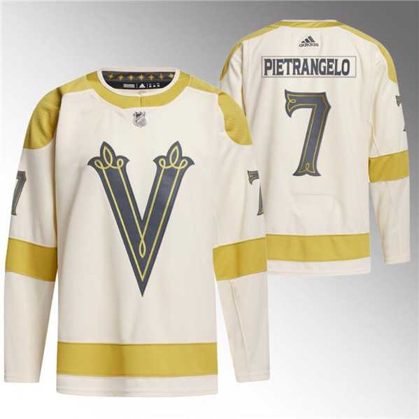 Mens Vegas Golden Knights #7 Alex Pietrangelo Cream 2024 Winter Classic Breakaway Stitched Jersey Dzhi
